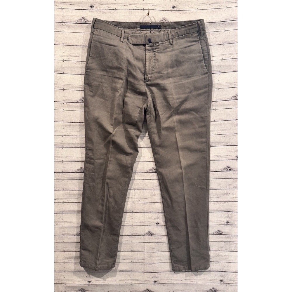 Incotex Ray Chinolino Linen Pant Mens 34x32 Beige Brown Casual Straight EU 50